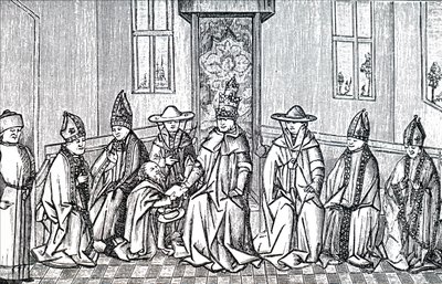 Pedro el Ermitaño, el Papa Urbano II y Simeón Patriarca de Jerusalén de Unbekannt