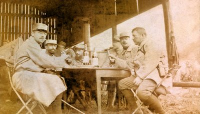 Fotografía de un álbum personal de un teniente de infantería durante los primeros meses de la Primera Guerra Mundial de Unbekannt