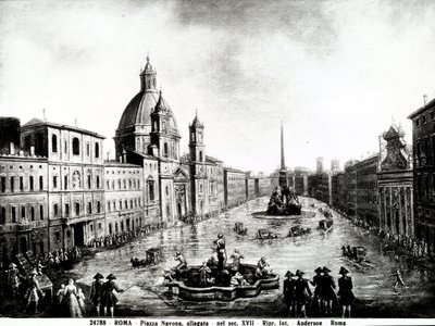 Piazza Navona en Roma, siglo XVII de Unbekannt