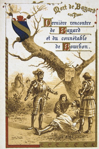 Pierre Terrail, Seigneur de Bayard (1475-1524) Héroe francés, el "caballero sin miedo e irreprochable". Siglo XIX (tarjeta comercial en cromolitografía) de Unbekannter Künstler