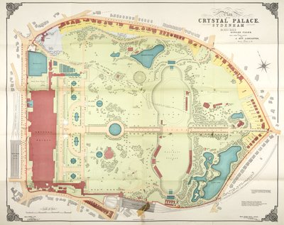 Plano del Palacio de Cristal y terrenos, Sydenham de Unbekannt