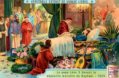 El Papa León X con el cuerpo de Rafael de Unbekannter Künstler