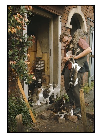 Retrato de George Seale, excéntrico inglés, rodeado de sus gatos de Unbekannter Künstler