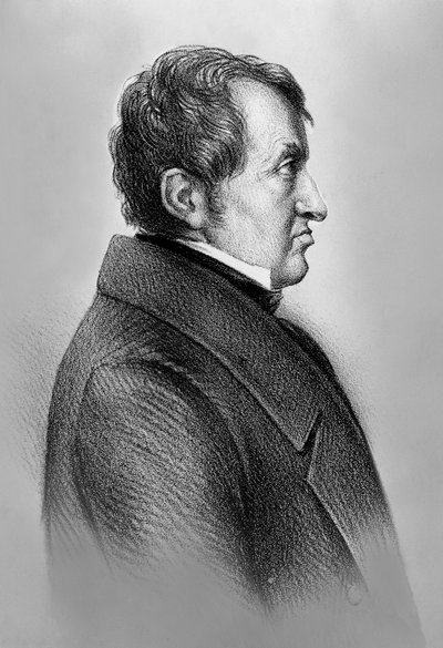 Retrato de Andre-Marie Ampere (1775-1836), físico y matemático francés, uno de los fundadores de la ciencia del electromagnetismo clásico de William M. Timlin