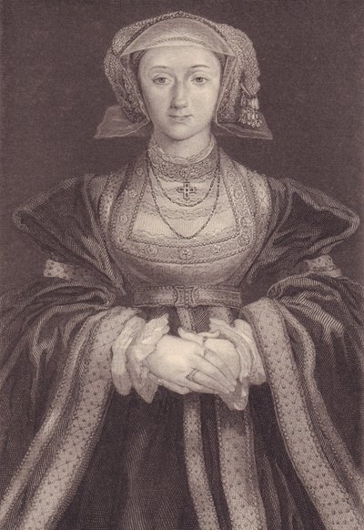 Retrato de Ana de Cleves (1515-1557), Reina de Inglaterra, grabado de William M. Timlin