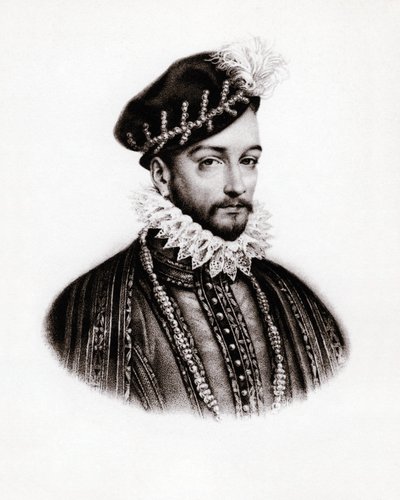 Retrato de Carlos IX (1560-1574) rey de Francia, grabado, sd. de Unbekannter Künstler