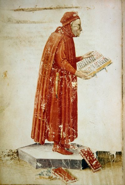 Retrato de Coluccio Salutati, político y humanista florentino (miniatura) de Unbekannter Künstler