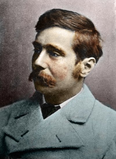 Retrato de H.G. Wells, hacia 1890-1895 (foto coloreada) de Alec Hunter