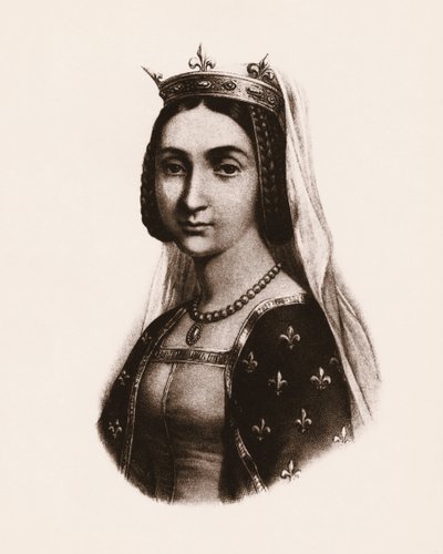 Retrato de Juana de Francia o Valois (1464-1505) Reina de Francia. grabado de Unbekannter Künstler