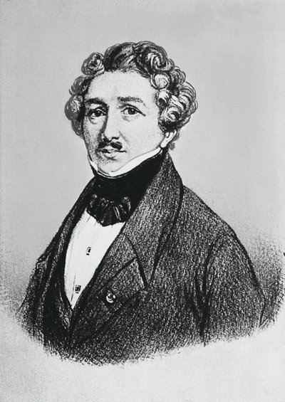Retrato de Louis-Jacques-Mandé Daguerre (1787-1851), artista, físico y químico francés, reconocido por su invención del proceso de daguerrotipo de William M. Timlin