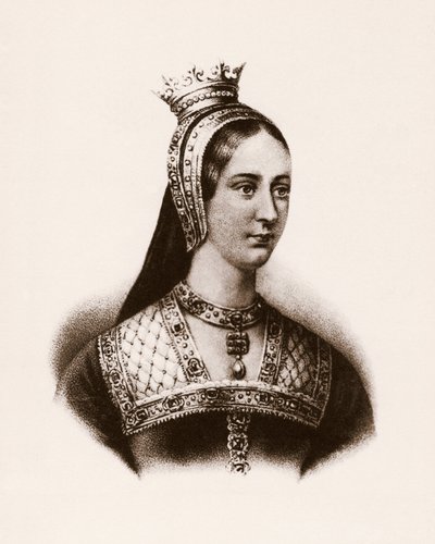 Retrato de María Iere de Inglaterra (o María Tudor) (1497-1534) Reina de Francia, grabado, sd. de Unbekannter Künstler