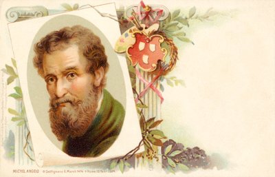 Retrato de Miguel Ángel (grabado) de Unbekannter Künstler