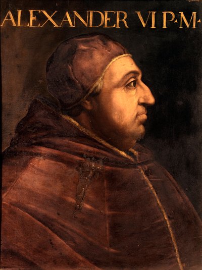 Retrato del Papa Alejandro VI (Rodrigo Borgia) de Unbekannter Künstler