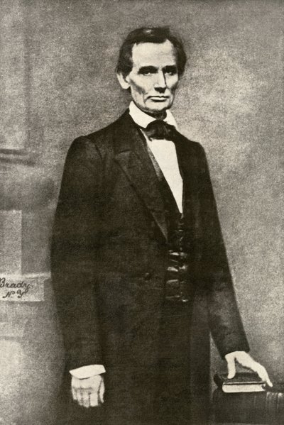 Retrato del Presidente Abraham Lincoln (1809-1865). Reproducción de una fotografía de Matthew Brady. de Unbekannter Künstler