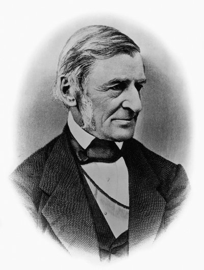 Retrato de Ralph Waldo Emerson (1803-1882), filósofo, poeta, escritor y ensayista estadounidense, y uno de los fundadores del movimiento Trascendentalista, grabado a partir de una fotografía de William M. Timlin