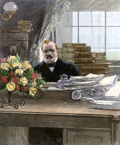 Retrato de Stephen Grover Cleveland (1837-1908), Presidente de los Estados Unidos de Unbekannter Künstler
