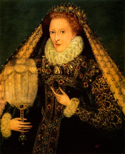 Retrato de la reina Isabel I de Inglaterra (grabado) de Unbekannter Künstler