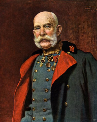 Retrato del emperador Francisco José I de Austria (grabado) de Unbekannter Künstler