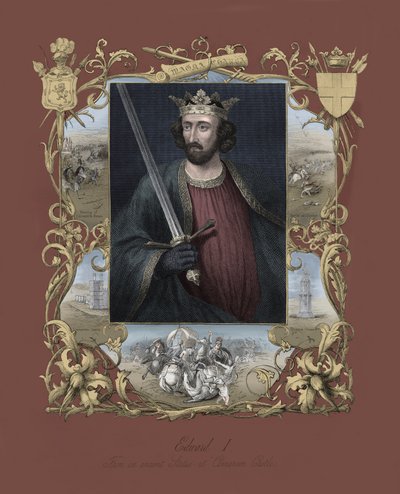 Retrato del rey de Inglaterra Eduardo I (grabado) de Unbekannter Künstler