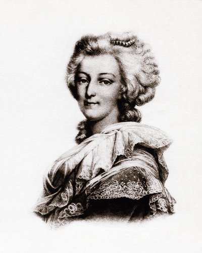 Retrato de la reina de Francia María Antonieta de Austria (1755-1793) Grabado del siglo XIX de Unbekannter Künstler