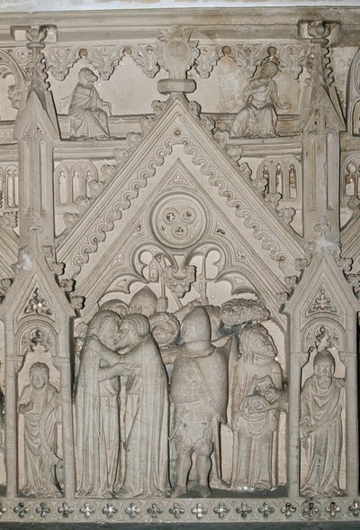 Portugal, Región de Estremadura, Distrito de Leiria, Alcobaça, Monasterio de Santa María, Detalle de la Tumba de Inés de Castro (1320-1355) de William Jennys