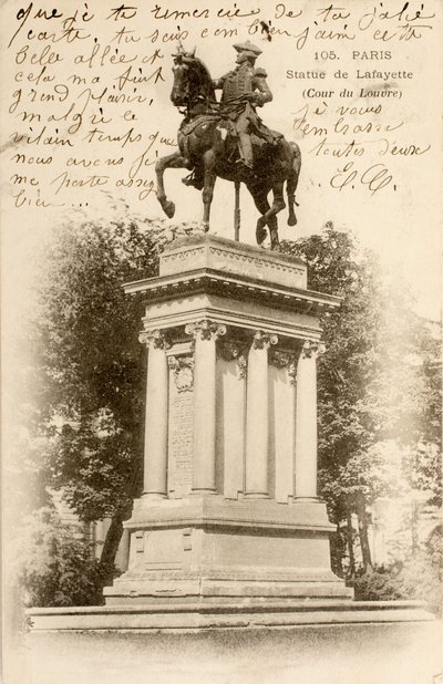 Estatua de Lafayette, Cour du Louvre, París, Sena, Isla de Francia, Francia de William M. Timlin