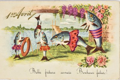 Tarjeta postal: 1 de abril/Pez de abril de Unbekannt