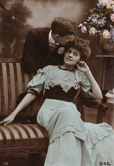 Tarjeta postal, retrato de una pareja, "Album para Tarjetas postales" de Unbekannter Künstler