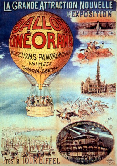 Cartel La gran atracción nueva exhibición cerca de la Torre Eiffel Ballon Cineorma de Unbekannt