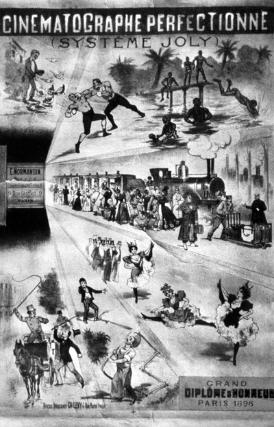 Póster del sistema Joly elaborado en 1896 para amenazar al sistema Lumiere de Unbekannt