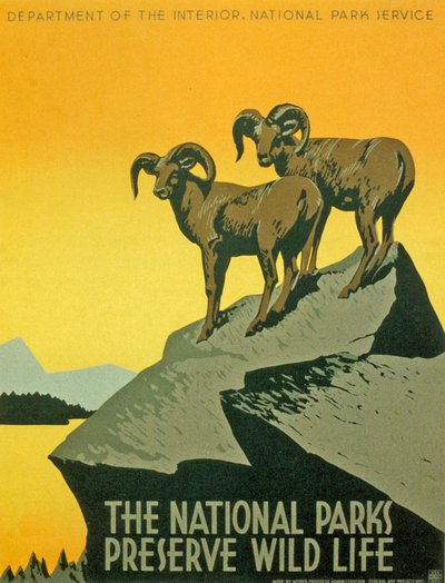 Cartel de promoción de la biodiversidad de los Parques Nacionales de Unbekannter Künstler