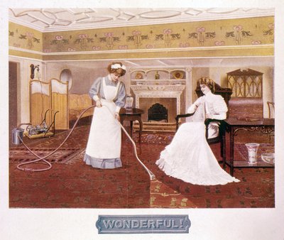 Póster promocionando las maravillas de una aspiradora, finales del siglo XIX de Unbekannt