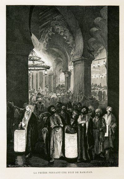 Oración durante una noche de Ramadán - Ilustración del Atlas de Egipto de Unbekannter Künstler