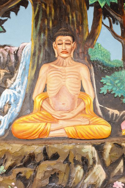 Vida del Buda experimentando con el ascetismo, Siem Reap, Camboya de Unbekannt