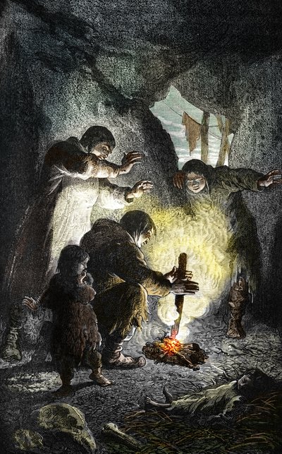 Prehistoria: el descubrimiento del fuego de Unbekannter Künstler