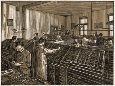 Imprenta en Budapest. (grabado, ca. 1910) de Unbekannter Künstler