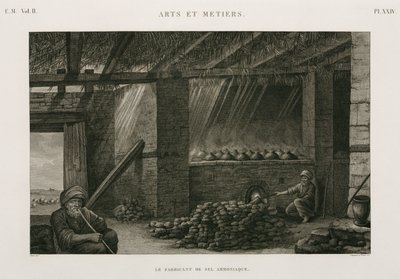 Fabricación de sal amoniacal, Egipto, c. 1798 de Unbekannt