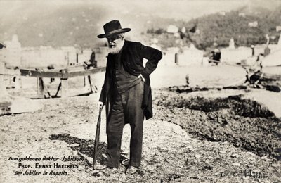 El profesor Ernst Haeckels en Rapallo, Italia (foto en blanco y negro) de Unbekannt
