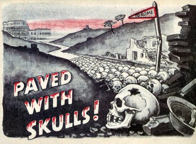 Propaganda. A Roma. Pavimentado con calaveras. 1940 de Unbekannt