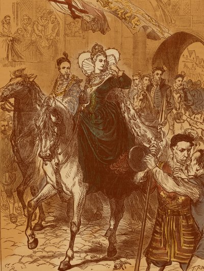La reina Isabel I entra en Londres, 23 de diciembre de 1558 de Unbekannter Künstler