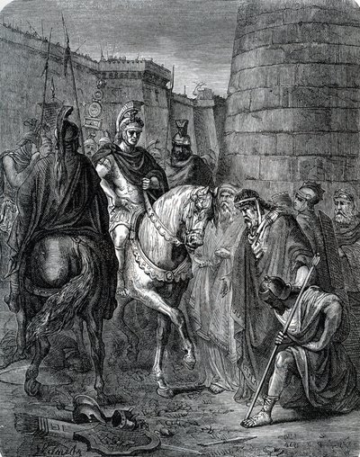 Quinto Cecilio Metelo Macedonio (210-116 a.C.) en Grecia tras la batalla de Escarfalia contra los aqueos en 147 a.C. (Metelo en Grecia tras derrotar a Critolaos de Megalópolis en la batalla de Escarfia de Unbekannter Künstler