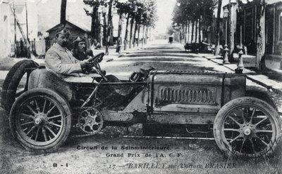 Carreras, Gran Premio de Francia (ACF): Barril conduciendo un coche Brasier en el circuito de Seine Inferieure, 2 de julio de Unbekannt
