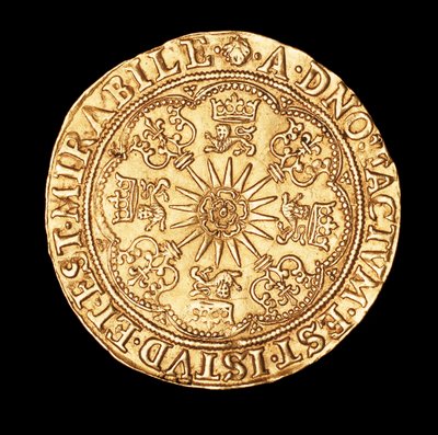 Moneda Rara, Inglaterra Espuela de Oro Ryal, Tudor Rose on Spur Rowel de Unbekannter Künstler