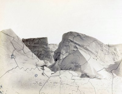Floe-Bergs recién formados, mostrando la antigua línea de flotación, durante la Expedición Ártica del Capitán George Nares. de Unbekannter Künstler