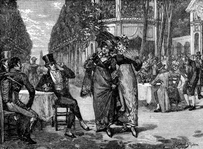 Moda de la Regencia: "Los Beaus y las Belles". de Unbekannter Künstler