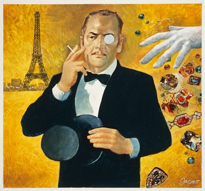 Representación de Arsene Lupin, caballero ladrón, personaje de Maurice Leblanc - Ilustración de Stock de Alec Hunter