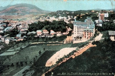 Ródano Alpes, Saboya (73), Aix les Bains: vista general tomada desde la Roche du Roi - Postal finales del siglo XIX-XX de Unbekannt