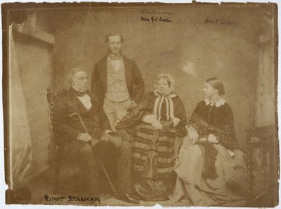 Robert Stephenson, ingeniero mecánico y civil inglés, y familia, c 1850s de Unbekannt