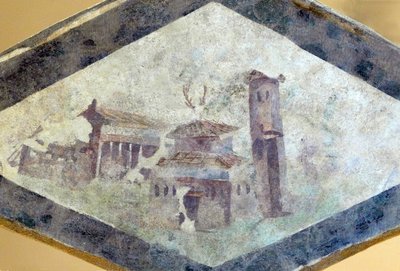 Villa romana, fresco de la Domus de Clos de la Lombarde, Narbona, hacia el año 200 (fresco) de Unbekannter Künstler