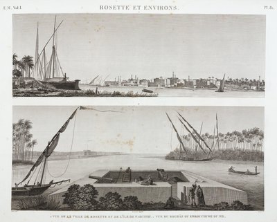 Rosetta y la desembocadura del Nilo, Egipto, c 1798 de Unbekannt